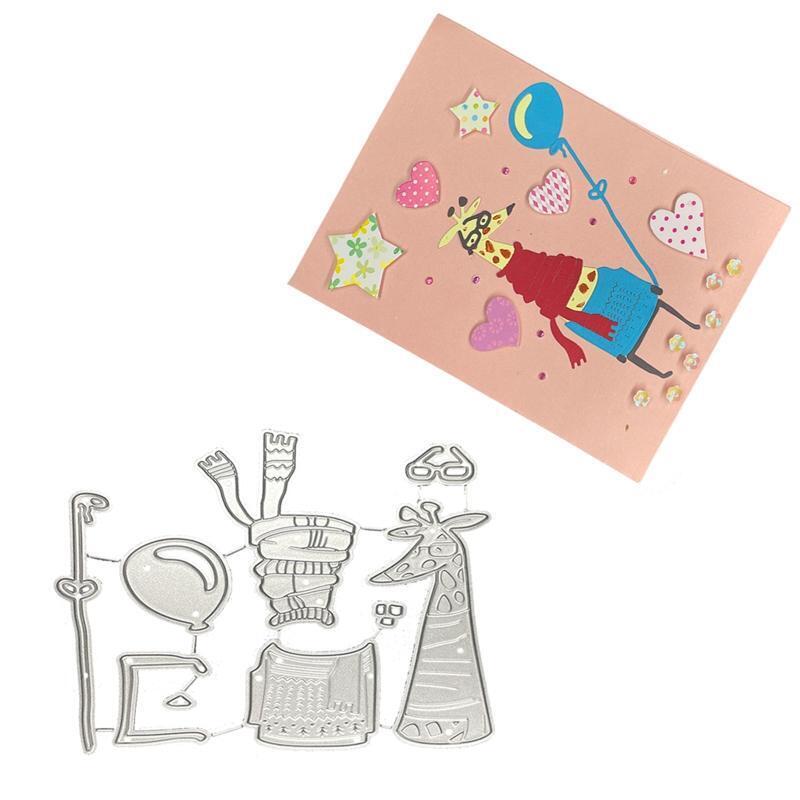 Giraffe Cutting Dies Metal Art Embossing Die Cuts for Kids Birthday Card Making
