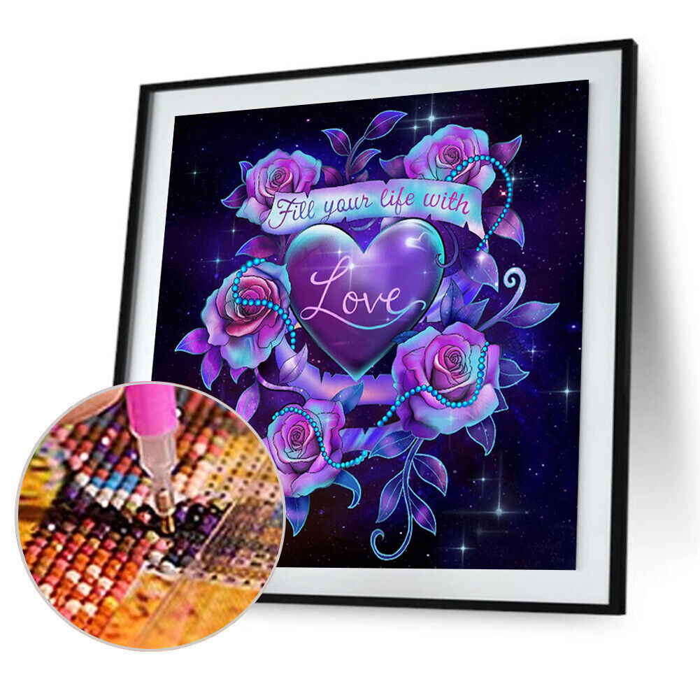 DIY Full Drill Round Diamond Painting Abstract Love Rhinestones Mosaic Kit