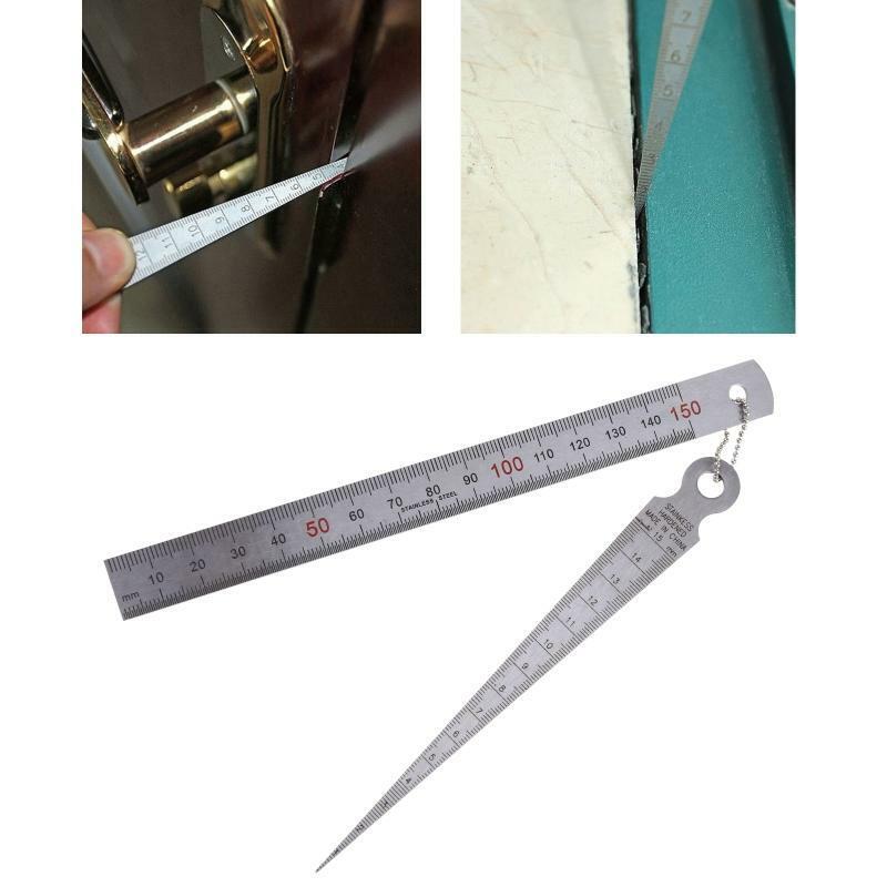 Stainless Steel Welding Taper Metal Welding Taper Feeler Gauge Ruler 1-15mm