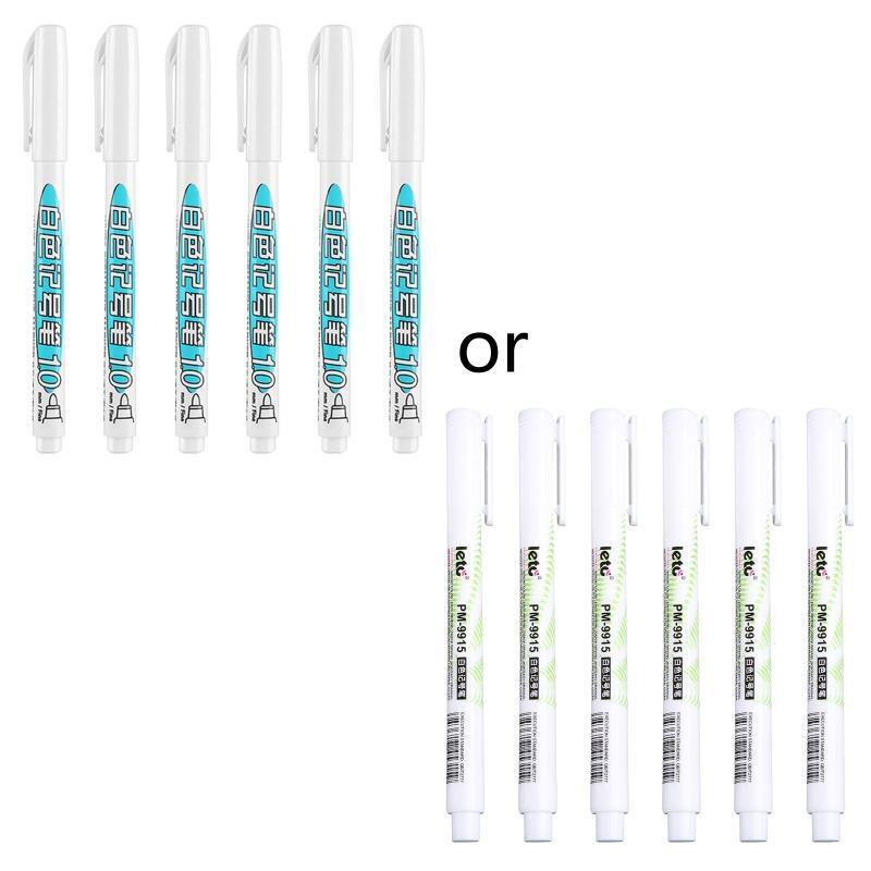 Permanent Marker Pen White Ink Refillable for Kid Student DIY Crafts Art Drawing