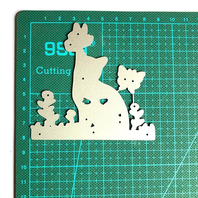 Flower Cat Metal Cutting Dies Handmade Crafts  Birthday Greeting Card Decor