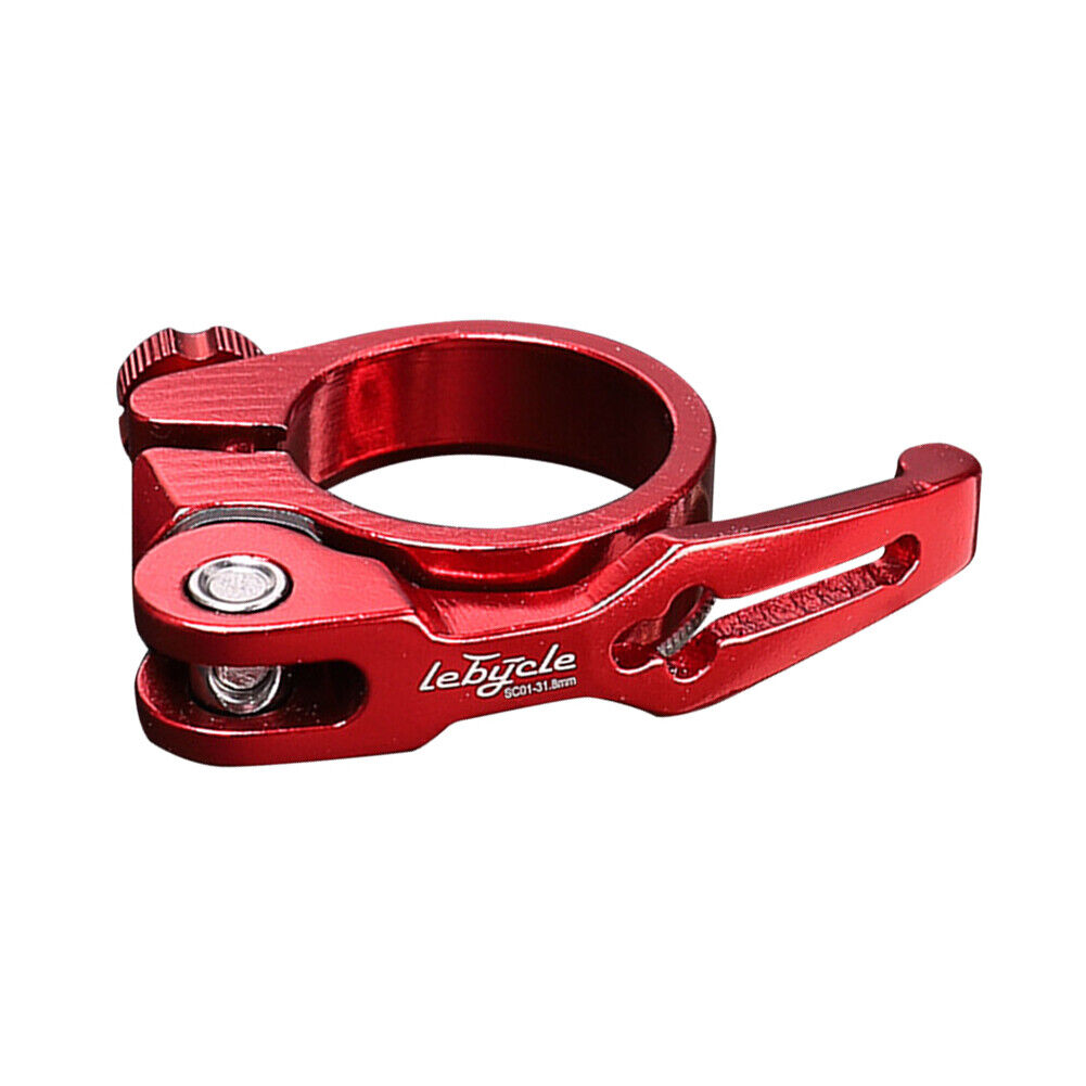 LEBYCLE MTB Bike Seatpost Clamp Road Bicycle Seat Tube Clip (Red 31.8mm)