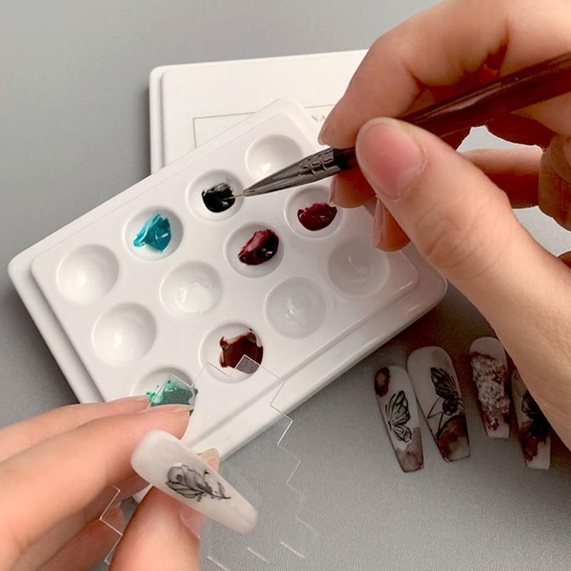 12 Grids Nail Art Palette Nail Mixing Palette Polish Color Mixing Plate Tray