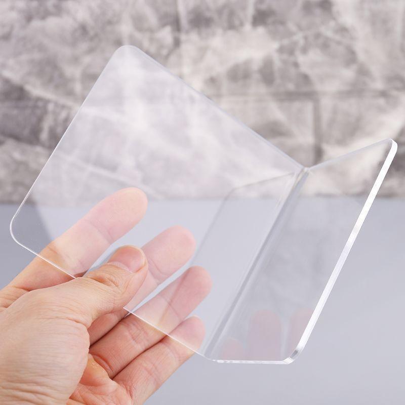 2Pcs Clear Acrylic Bookends L-shaped Desk Organizer Desktop Book Holder School