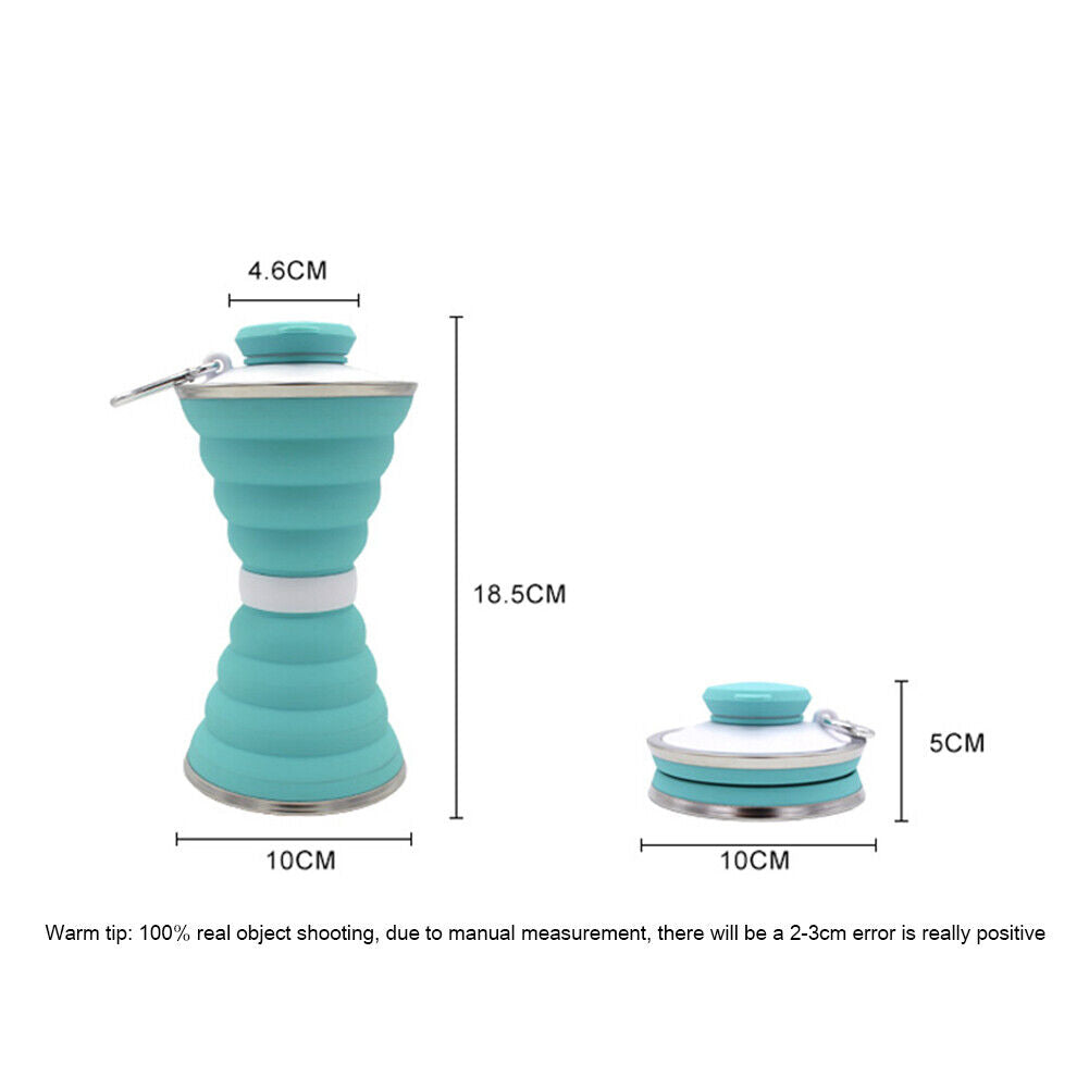 500mL Collapsible Soft Kettle Outdoor Silicone Water Bottle (Light Green)