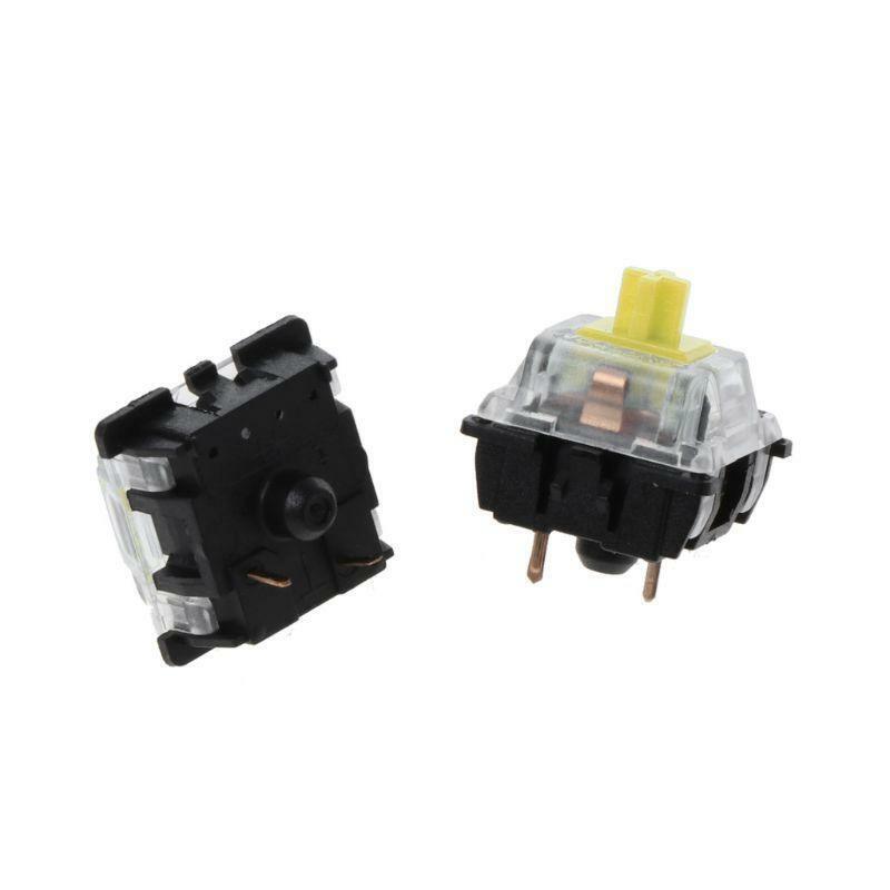 10Pcs Mechanical Keyboard Gateron MX 3 Pin Yellow Switch Transparent Case