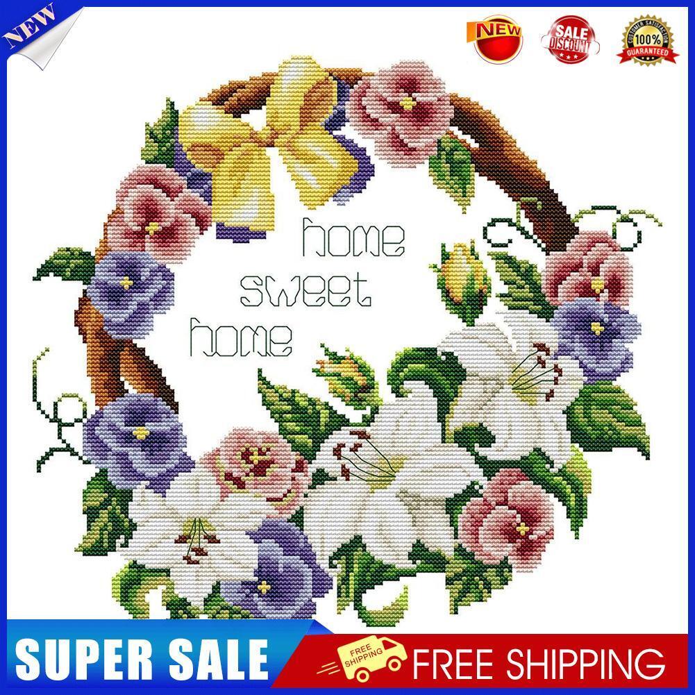 Partial Cross Stitch 14CT Sweet Home Counted Embroidery DIY Needlework Kits