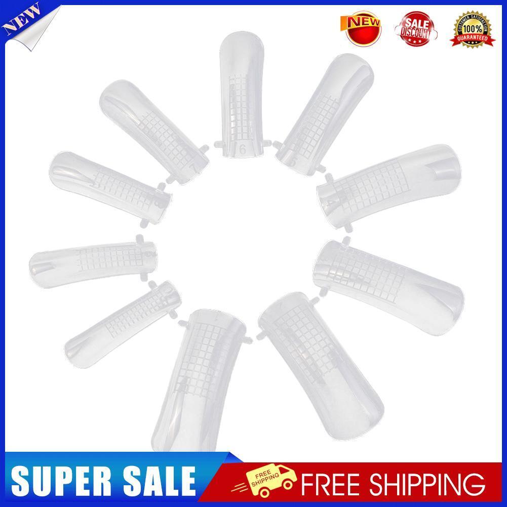 100pcs Gel False Nail Tips Clear Cover Acrylic Nail Mold with Scale Tool