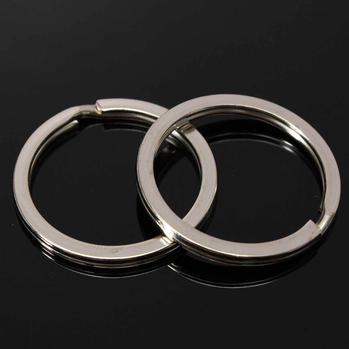 32mm Connectors Clasps Chain Loop Keychain Stainless Steel Split Key Ring