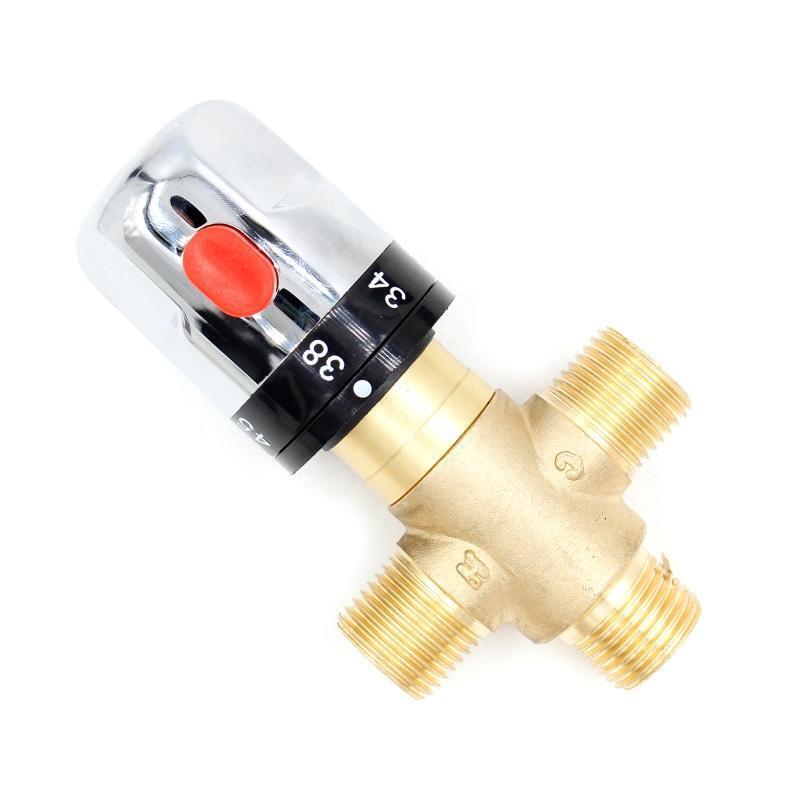 Brass Thermostatic Mixing Valve Bathroom Faucet Temperature Mixer Control Home