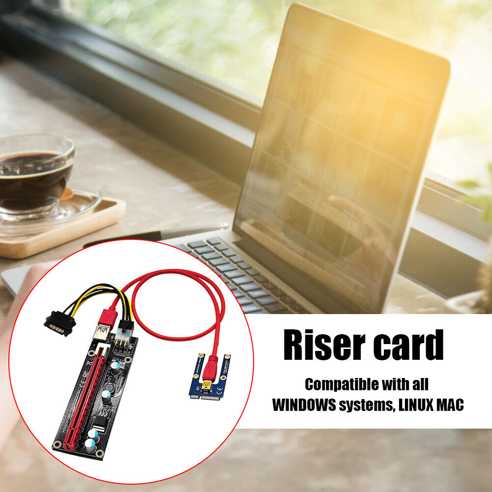 USB 3.0 Mini PCIE Riser SATA 16X PCIE PC Adapter Card Power Cable (6 Pin)