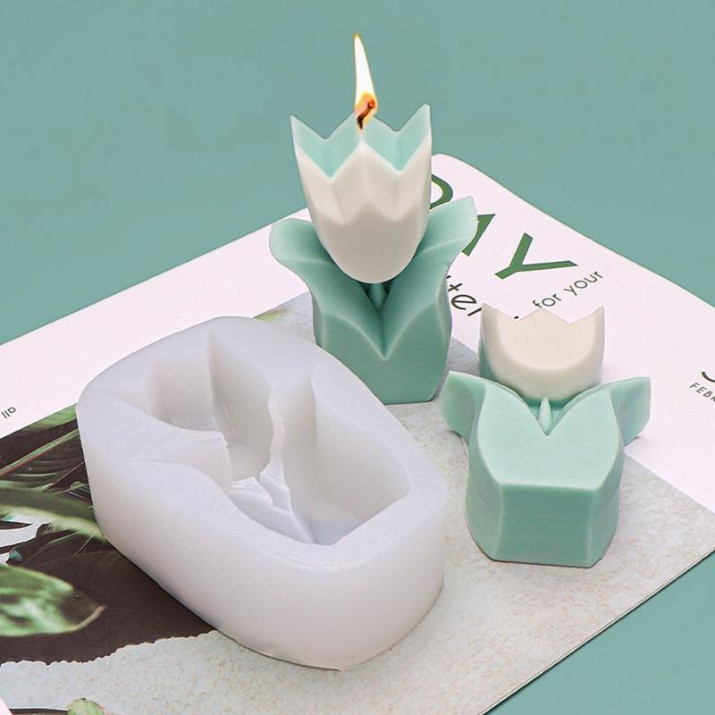 Cute Tulip Flower Shape Candle Mold ood Grade Silicone Mold Easy to Demold