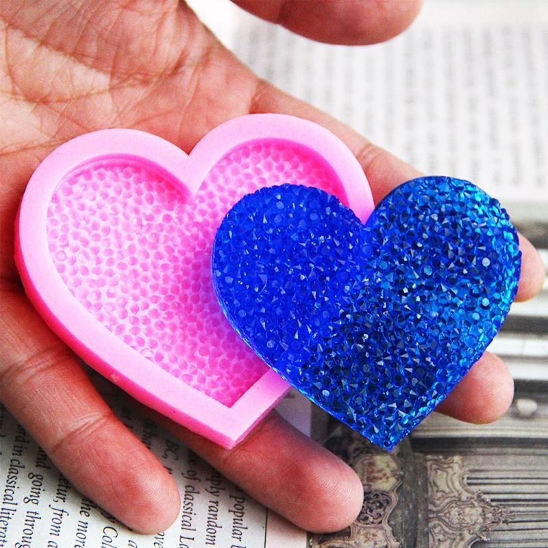 Heart Silicone Moulds Easy to De-mold for Baking Cake Fondant Making Keychains