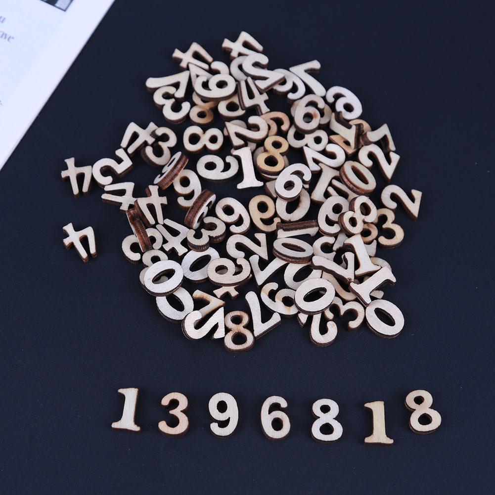 100pcs DIY Log Color Mixed Numbers Wood Chips Cardmaking Scrapbooking