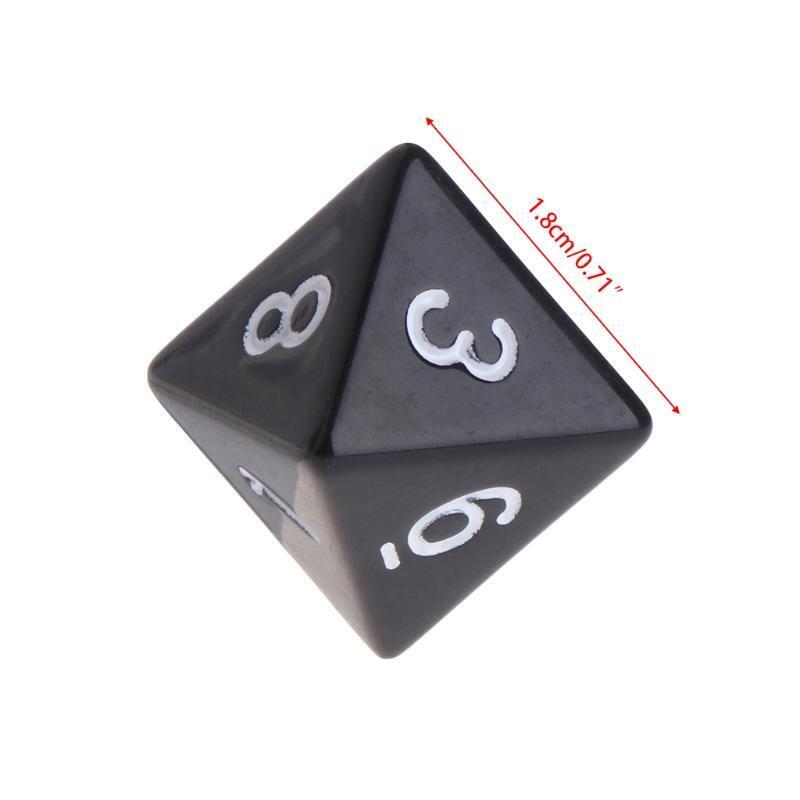 10pcs 8 Sided Acrylic Number Dice Family Party Bar Board Game DND Accessories