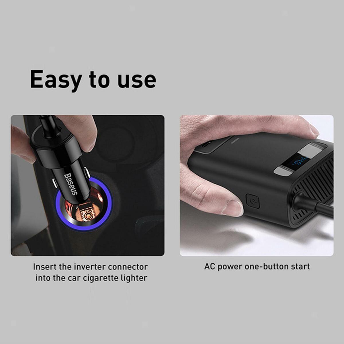 150W  Inverter ???c USB Fast Charging Station Car Accessory