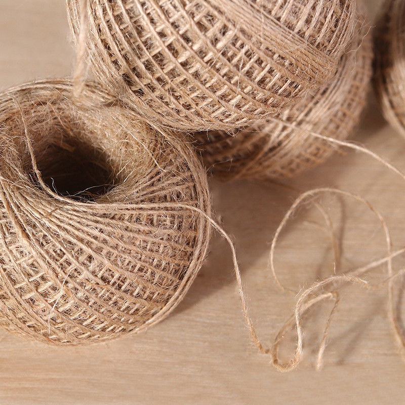 100M/Roll Natural Linen Burlap Twine Hemp Rope Cord String Hessian Decor DIY