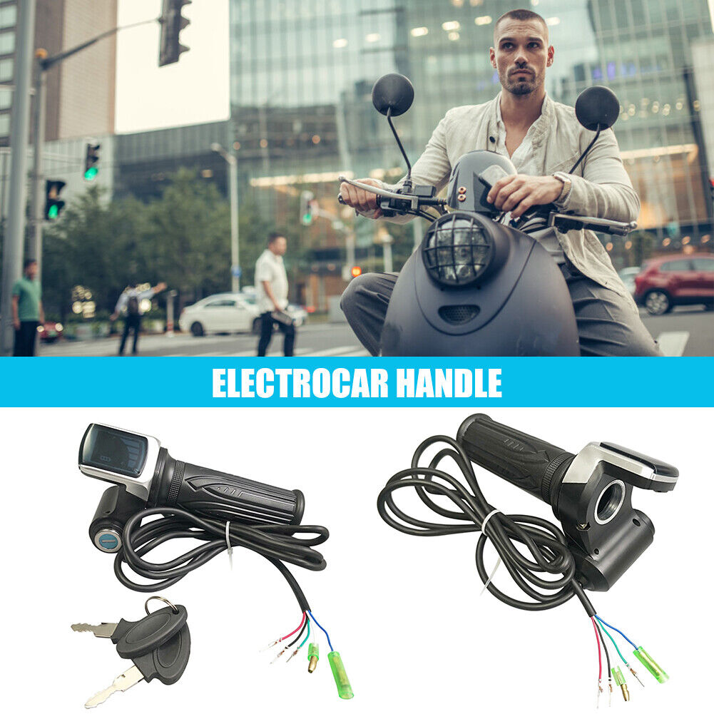 Electric Bicycle Throttle Grip Handle Accelerator with LED Display (48V)