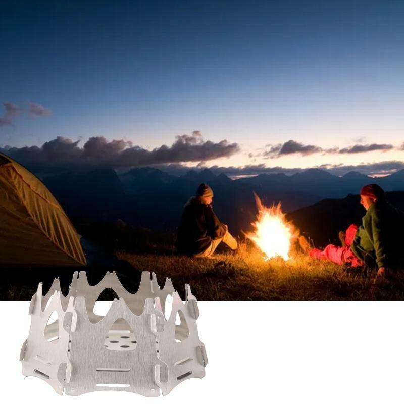 Folding Wood Stove Portable Camping Stove for Outdoor Picnic Hiking Cooking