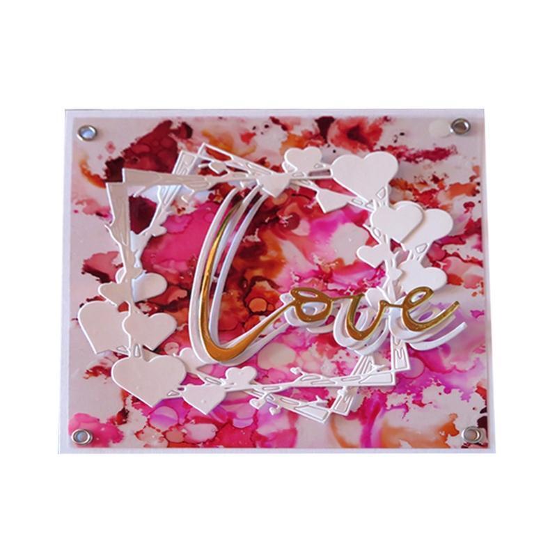 Love Heart Border Metal Die Cuts Stencil Creative Paper Crafts Cutting Template