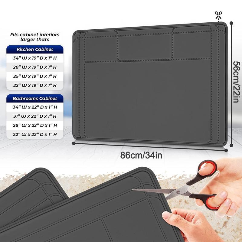 Mats Under Sink Bathroom Cabinet Mat Waterproof Cabinet Protector Drip Tray