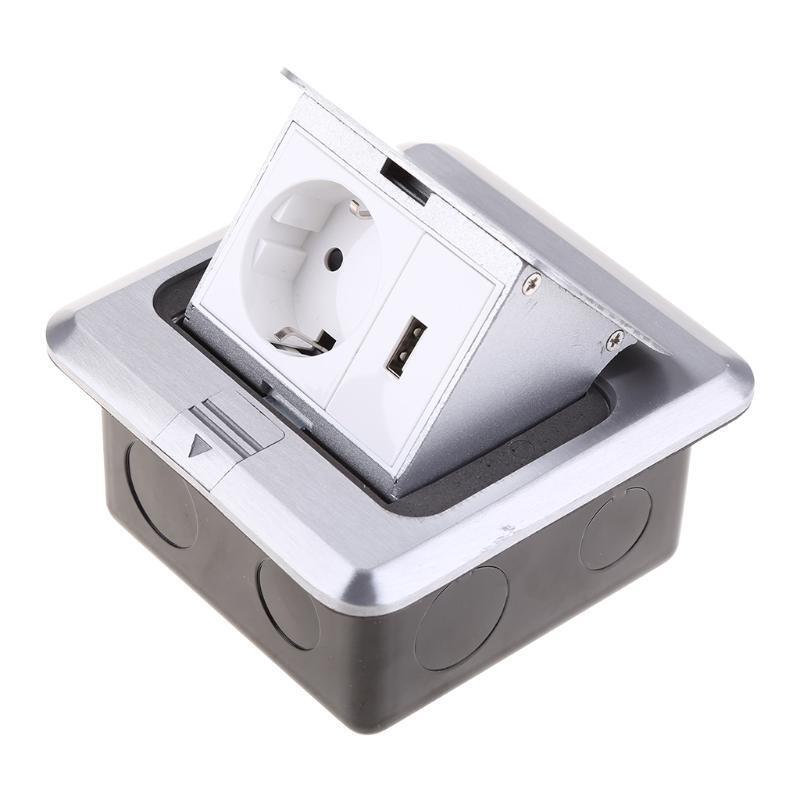 16A 125V Pop Up Floor Power Outlet EU Standard Russia Spain Socket USB Charging