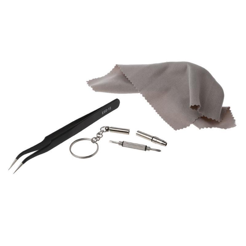 Eyeglass Repair Tool Kit Glasses Precision Screwdriver Screws Curved Tweezer Set