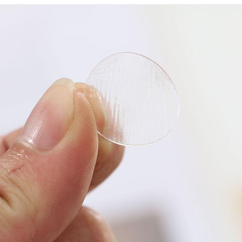 70 Pcs Round Traceless Transparent Tape Removable Sticky Gel Tape for DIY Craft