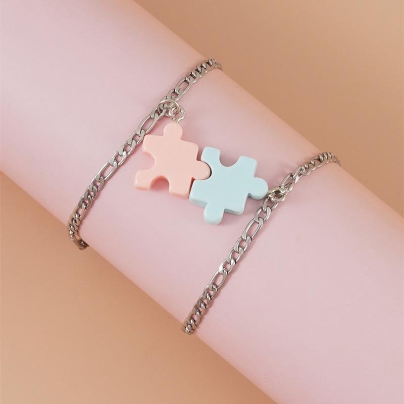 Building Blocks Couple Bracelet Splicing Bracelets Birthday Gift for Women Girls