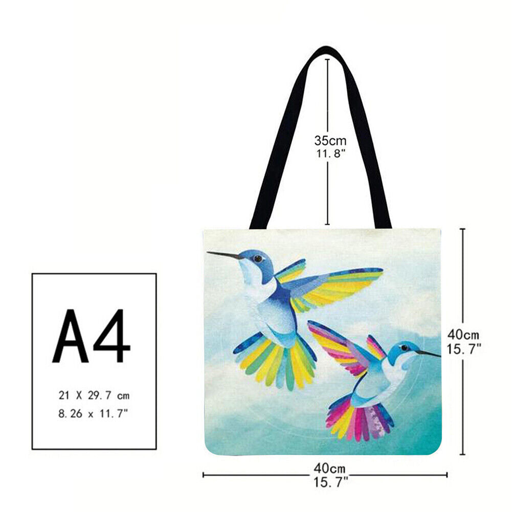 Two larks Printed Shoulder Shopping Bag Casual Large Tote Handbag (40*40cm)