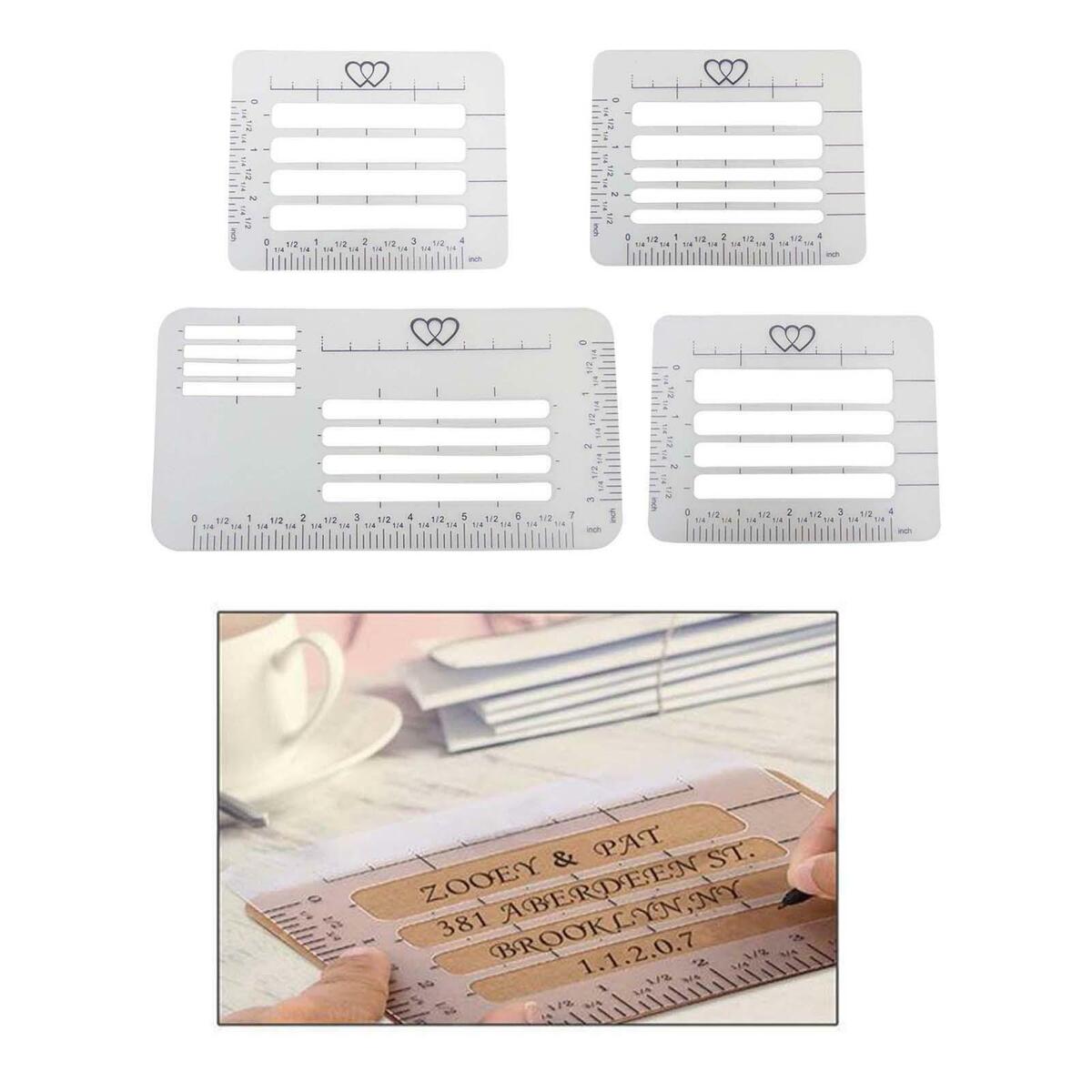 4x Envelope Addressing Stencil Thank  Calligraphy Trainer
