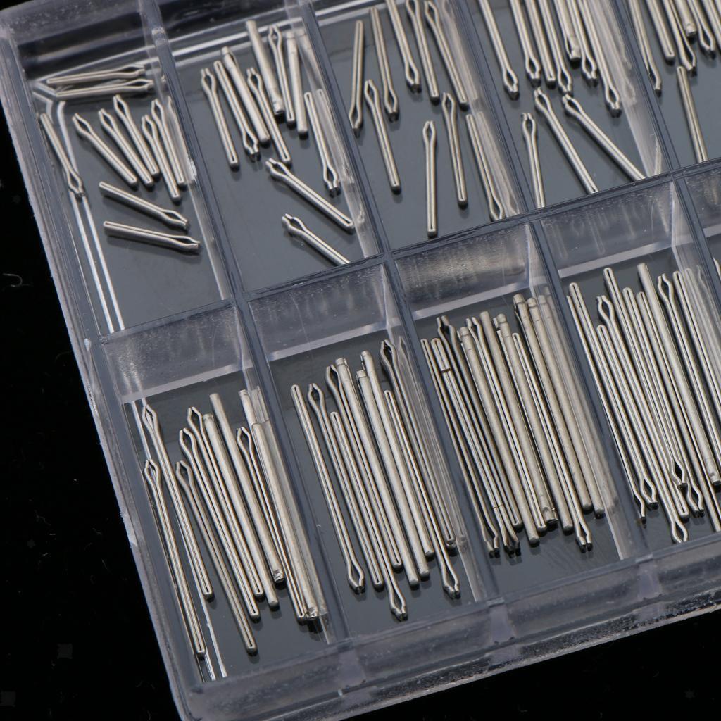 180Pcs Watch Strap Bracelet Band Split Cotter Pins Bars Links Sizes 8-26mm