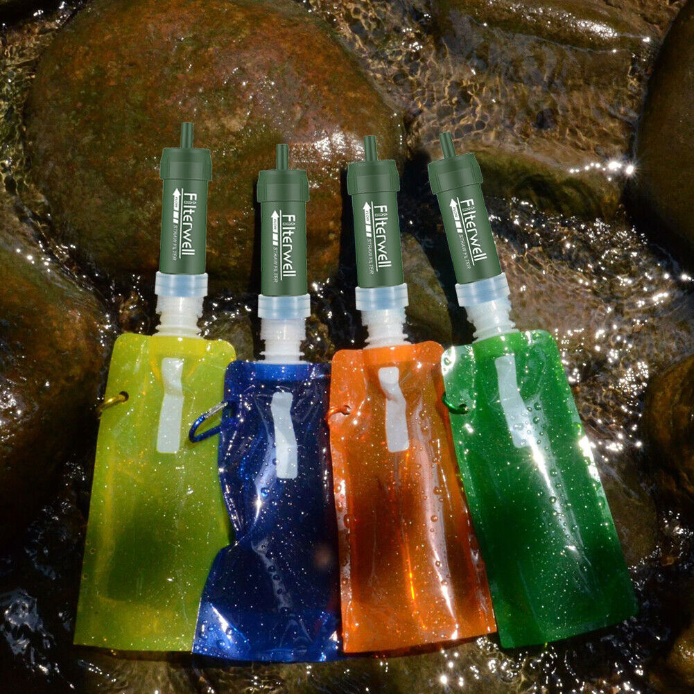 Outdoor Survival Water Purifier Emergency Camping Water Filter Straws Kits
