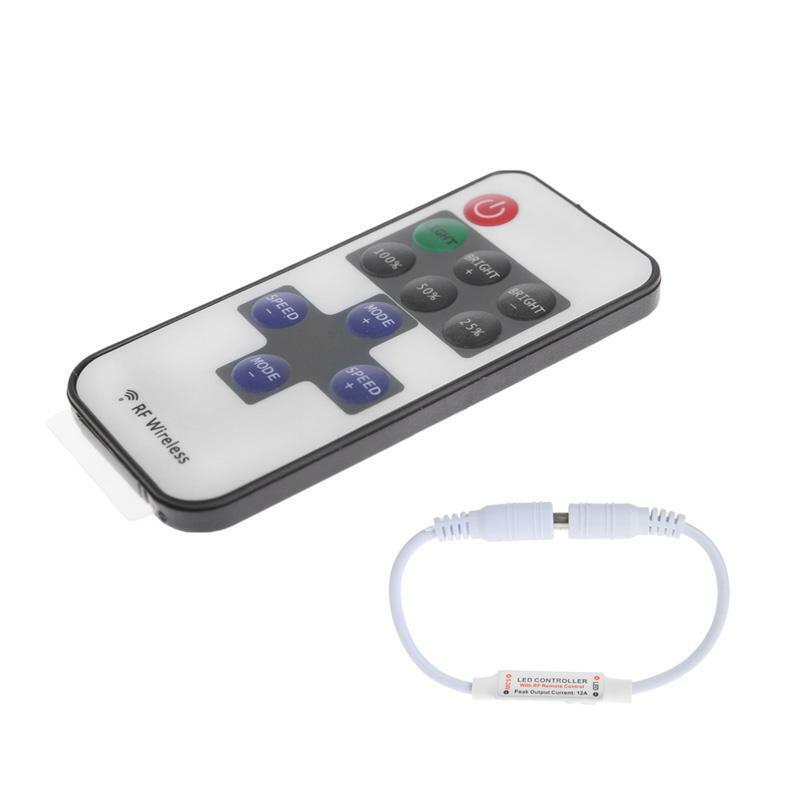 RF Wireless 11 Key Remote Controller Mini Dimmer For Single Color Strip Light