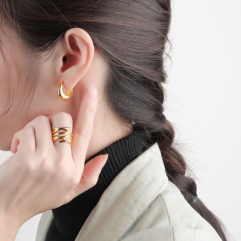 2 Pairs Circle Chunky Classic Hoop Accessories Jewelry Circl Hoops Earring