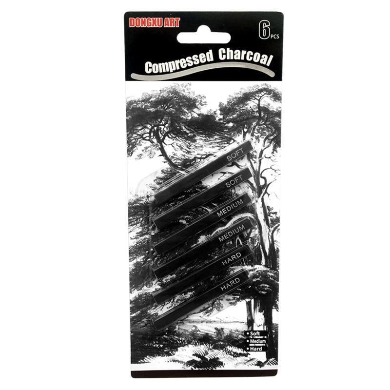 Soft Medium Hard Sketch Charcoal Sticks for DIY Art Project Students Teachers 6X