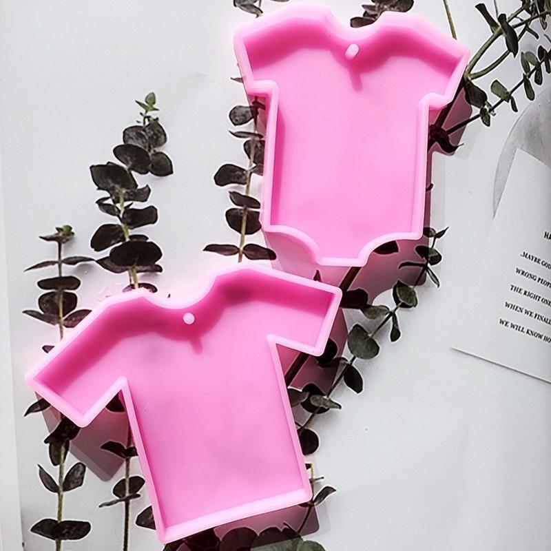 2Pcs Shirt Clothes Keychain Molds DIY Epoxy Craft Necklace Keychain Jewelry Mold