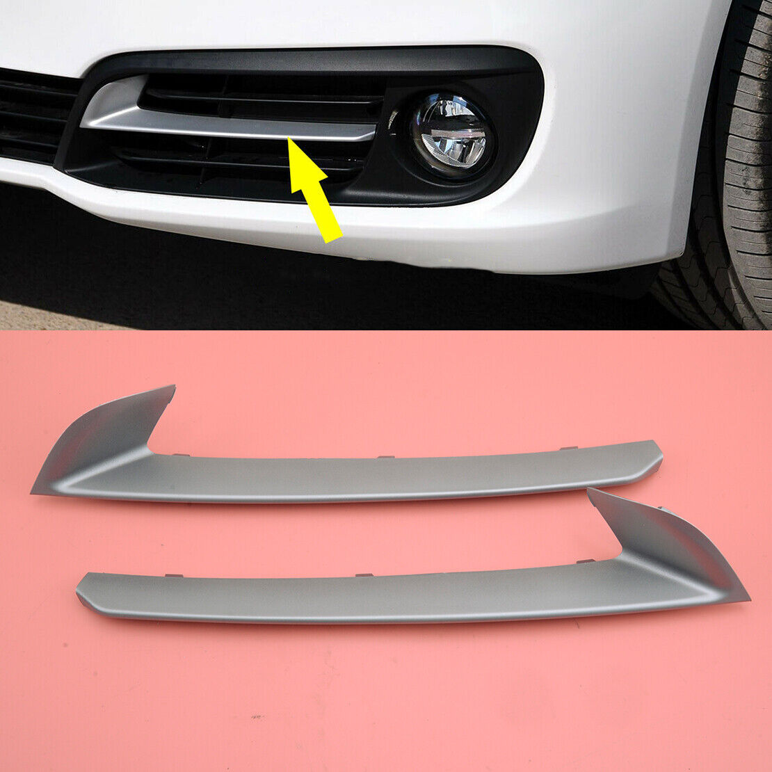 Front Bumper L&R Grille Strip Trim Molding Fit for BMW 5' F10 F18 2014-2016