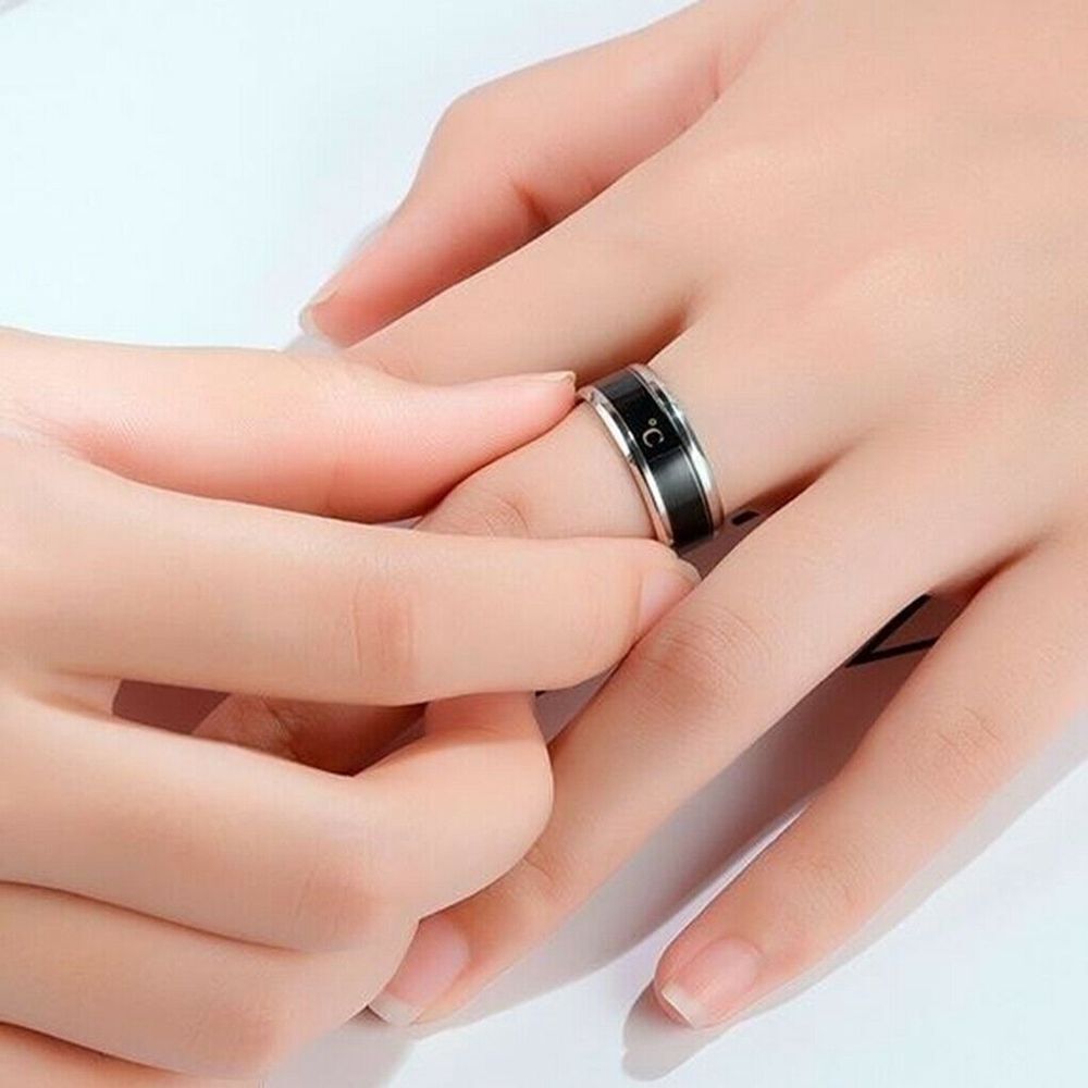 Mood Rings Thermometer Display Stainless Steel Temperature Measurement Ring