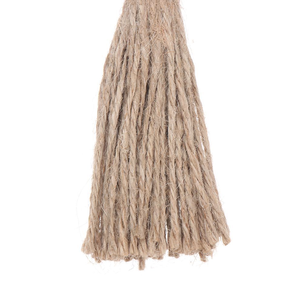 Home DIY Wood Beads Burlap Tassel Natural Jute Tassels Jute Rope Tassels