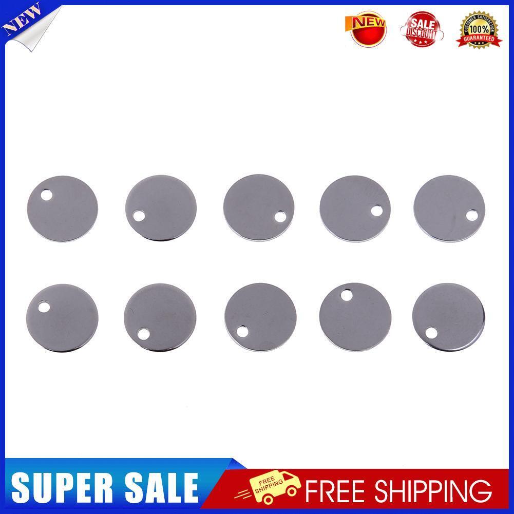 100pcs Round Tags Stainless Steel Stamping Blanks Charm Pendant DIY Jewelry