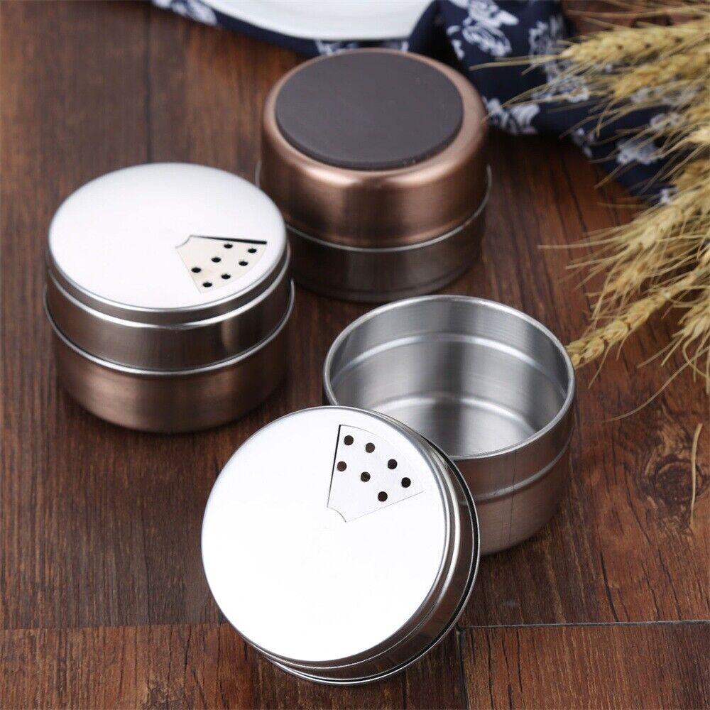 1pc Magnetic Spice Jars Stainless Steel Outdoor Camping Condiment Containers
