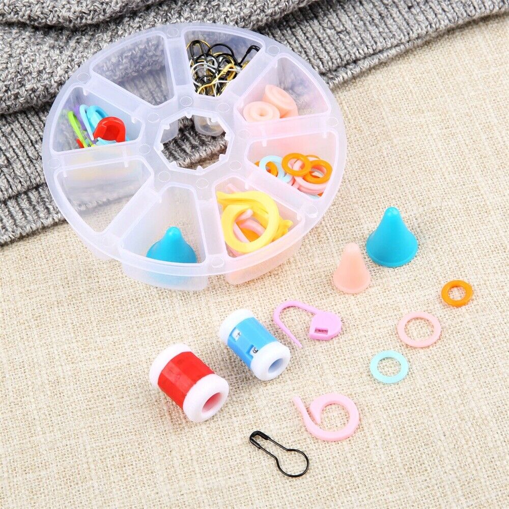 1 Box Knitting Tools Mixed Essential Needle Pins Counters Needlework Sewing Set