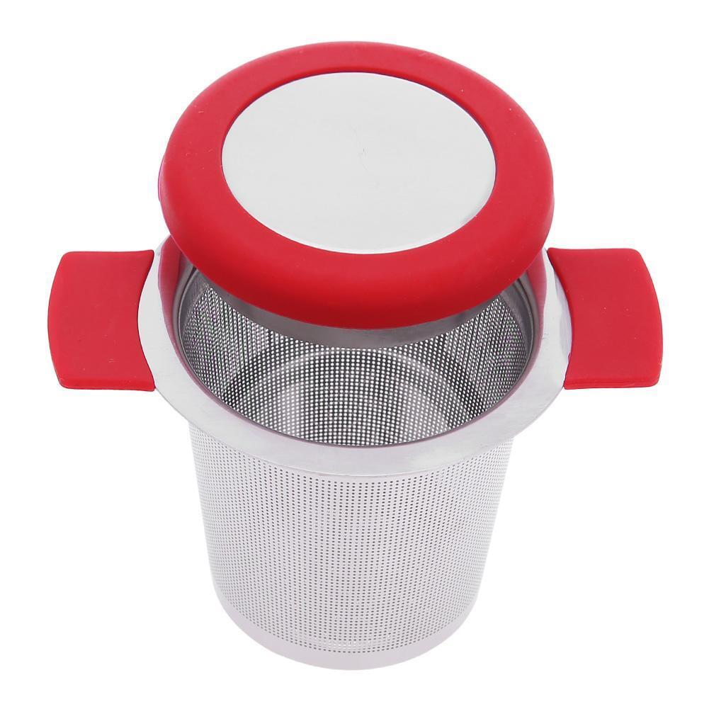 Stainless Steel Tea Strainers Infuser Steeping Loose Leaf Tea Filter(Red)