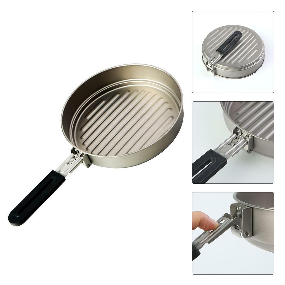 Non-Stick Frying Pan Camping Frypan Grill Titanium Fry Pan Skillet Griddle