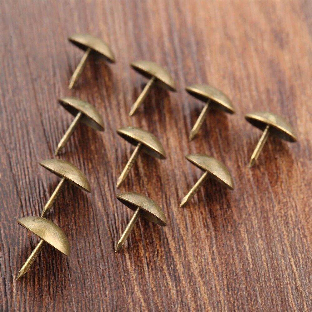 100x Upholstery Nails Tacks Studs Wood Jewelry Box Decor Furniture Hardware 11mm