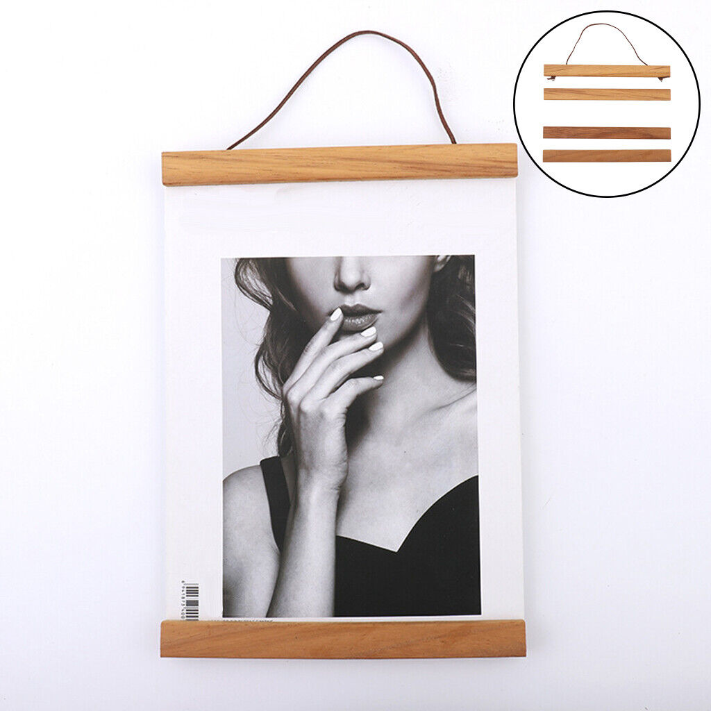 Poster Hanger Magnetic s 8'' Teak Hanging  for Canvas decor for art