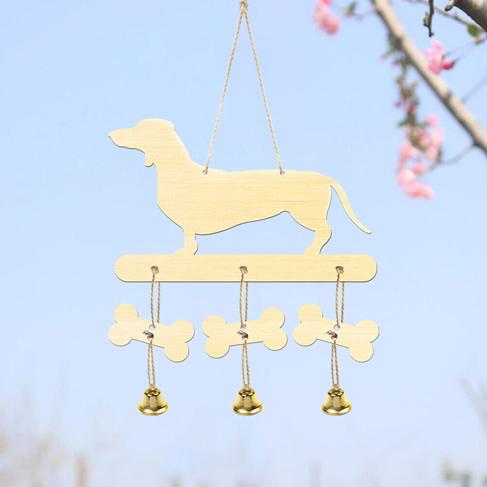 Wooden Dachshund Wind Chimes Bells DIY Pendant Balcony Outdoor Home Decor