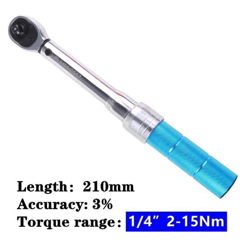 15Pcs/Set 1/4-inch 2-15Nm Torque Wrench Profession Bicycle Bike Part Repair Tool