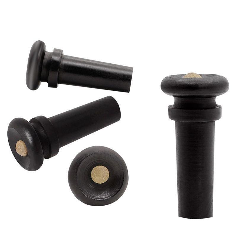 Ebony Wood Violin Parts Accessories Pegs With Ball Tailpiece Chinrest, Set of 4
